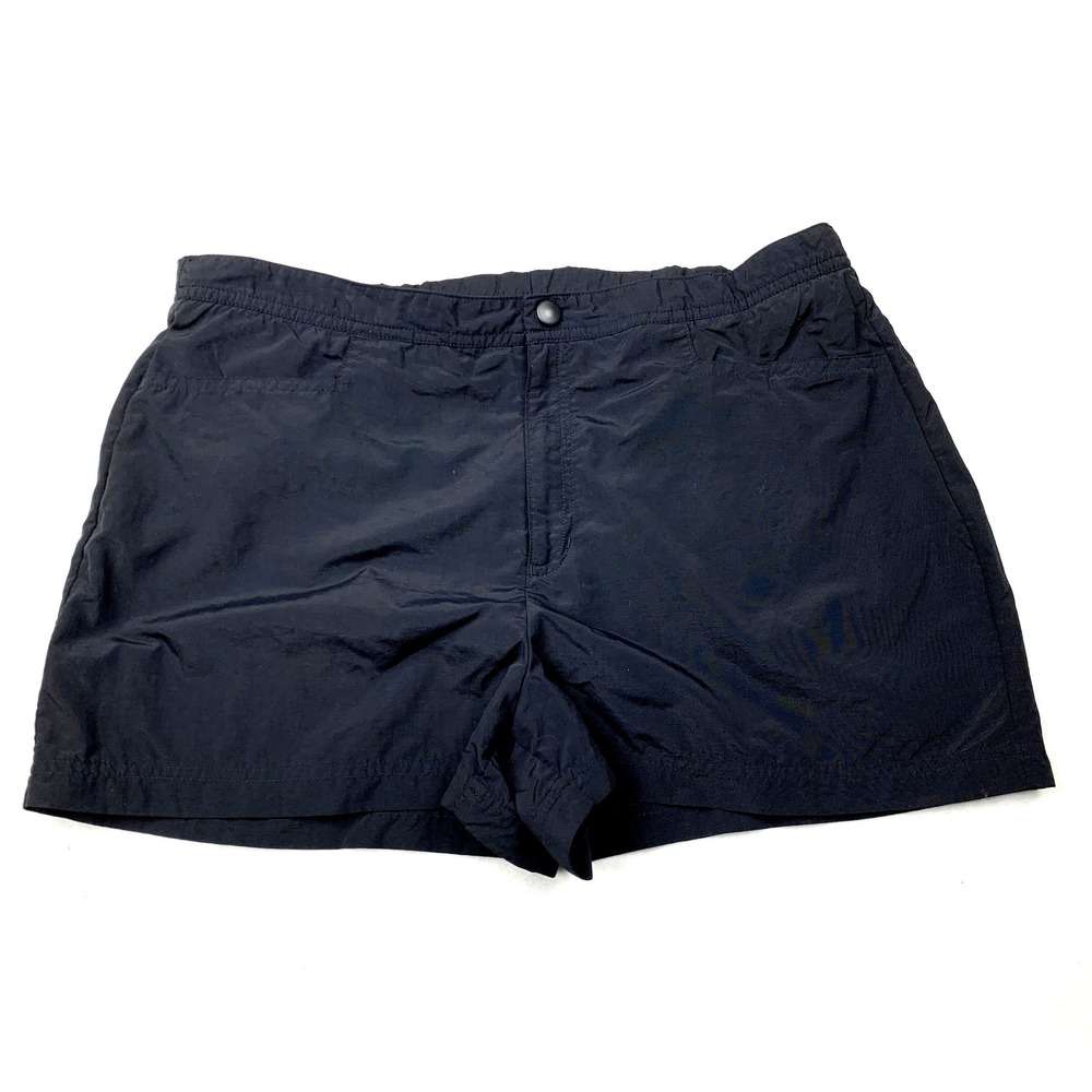 Lands End Black Board Shorts Womens Size 10 Swim Trunks Nylon Quick Dry Swimsuit